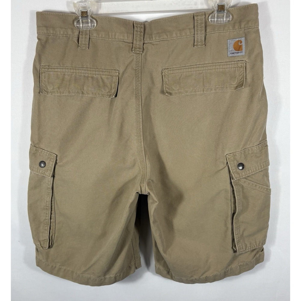 Carhartt Mens Rugged Relaxed Fit Canvas Cargo Shorts 34 Beige Outdoor Hiking 513 - Picture 3 of 9